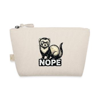 Crazy Ferret Nope Saying - Organic Pouch - nature - Front