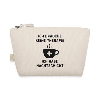 Nachtschicht Therapie Kaffee Spruch - Bio-Täschchen - Natur - Vorne