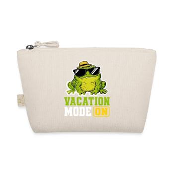 Vacation Mode On Frosch Spruch T-Shirt Lustig - Bio-Täschchen - Natur - Vorne