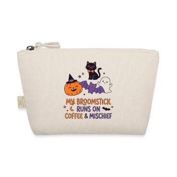 Mein Besen läuft auf Kaffee – lustiges Halloween - Bio-Täschchen - Natur - Vorne