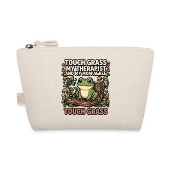 Touch Grass Frosch Computer Humor - Bio-Täschchen - Natur - Vorne