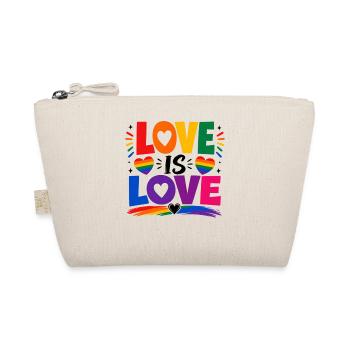 Love Is Love LGBTQ Statement Regenbogen Motiv CSD - Bio-Täschchen - Natur - Vorne