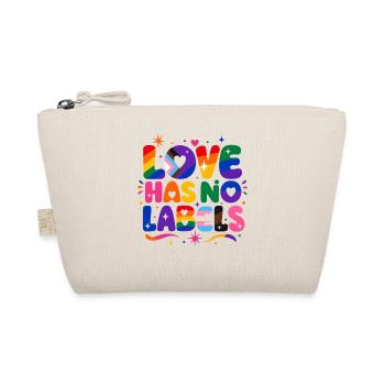 Love Has No Labels Regenbogen Pride Spruch - Bio-Täschchen - Natur - Vorne