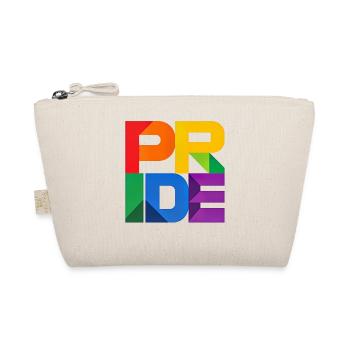 Pride Modern Block Design Regenbogen Schriftzug - Bio-Täschchen - Natur - Vorne