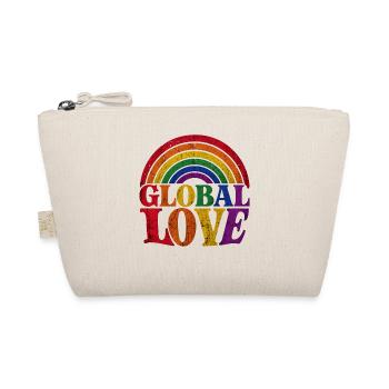 Global Love Regenbogen CSD Pride Spruch Shirt  - Bio-Täschchen - Natur - Vorne