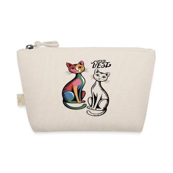 Katzenduo Pop Art  - Bio-Täschchen - Natur - Vorne