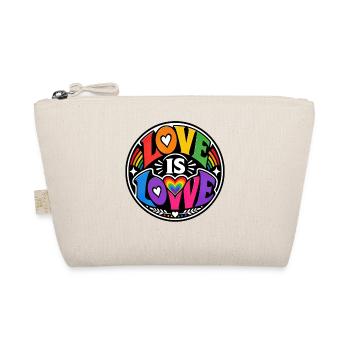 Love Is Love Regenbogen Statement Retro CSD - Bio-Täschchen - Natur - Vorne