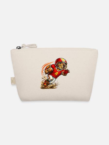 Cute Capybara Playing American Football - Organic Pouch - nature