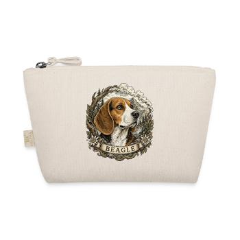 Beagle im Vintage Stil mit Berglandschaft - Bio-Täschchen - Natur - Vorne