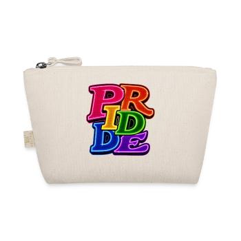 Pride LGBTQ Neon Schrift Bunter Regenbogen CSD - Bio-Täschchen - Natur - Vorne