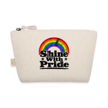 Shine With Pride Regenbogen Vintage Shirt Sticker - Bio-Täschchen - Natur - Vorne