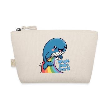 Rainbow Whale Hello There - Organic Pouch - nature - Front