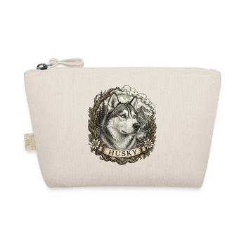 Husky in vintage style with mountain landscape - Organic Pouch - nature - Front