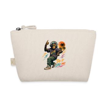 Cool Hip-Hop Monkey with Headphones – Do It Like Me - Organic Pouch - nature - Front