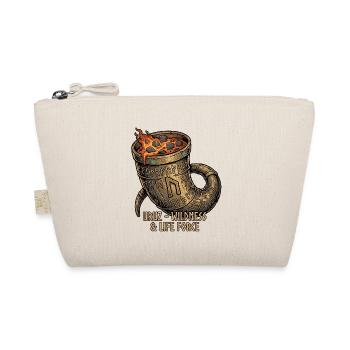 Germanic Runes Horn - Organic Pouch - nature - Front
