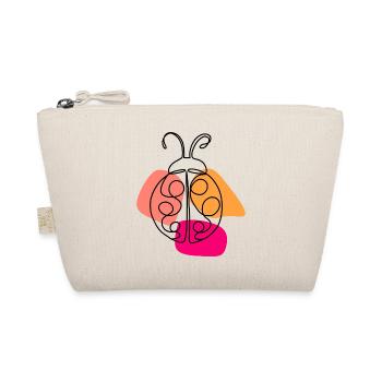 Hand Drawn One Line Ladybug - Organic Pouch - nature - Front