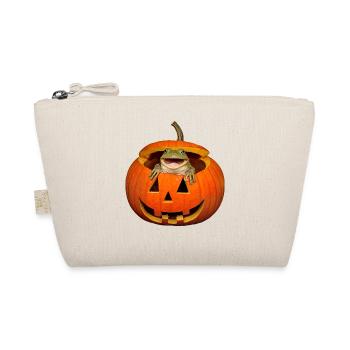 Halloween Frog in Pumpkin T-Shirt Funny - Organic Pouch - nature - Front