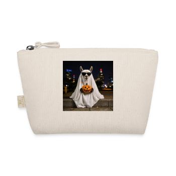 Funny Halloween Llama with Pumpkin T-Shirt Pullover Hoodie - Organic Pouch - nature - Front