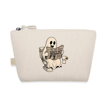 Ghost Hates Montage Halloween Humor T-Shirt Decal - Organic Pouch - nature - Front