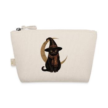 T-shirt vintage d’Halloween Chat Noir Chapeau de Sorcière - Trousse biologique - nature - Devant