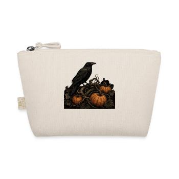 Corbeau sur un T-shirt citrouille Halloween gothique vintage - Trousse biologique - nature - Devant