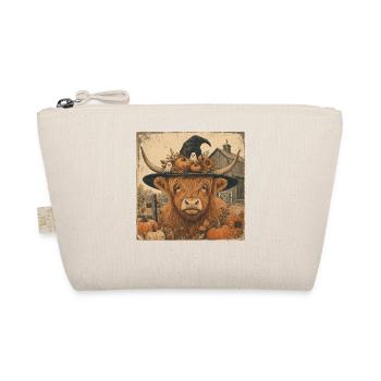 Scottish Cow Halloween Hoodie Vintage Cow - Organic Pouch - nature - Front