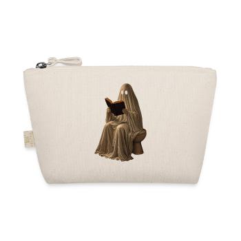 Geist Liest Buch Klo Hoodie Halloween Retro - Bio-Täschchen - Natur - Vorne