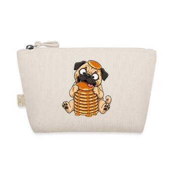 Pug with Pancakes Funny Cartoon - Organic Pouch - nature - Front