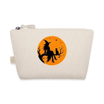 Sorcière d’Halloween avec un motif de t-shirt de chat en pleine lune - Trousse biologique - nature - Devant