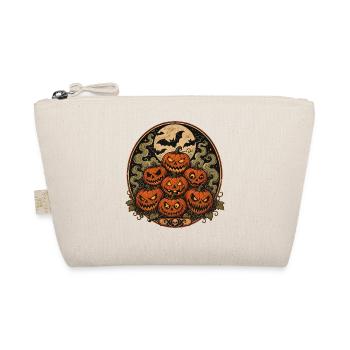 Spooky Halloween pumpkins with bats - Organic Pouch - nature - Front