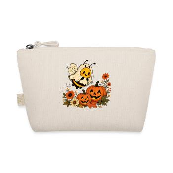 Halloween Bee as a Ghost with Pumpkin T-Shirt - Organic Pouch - nature - Front