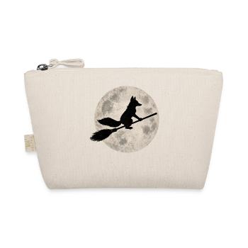 Halloween Fuchs Hexe Vintage Vollmond Motiv - Bio-Täschchen - Natur - Vorne
