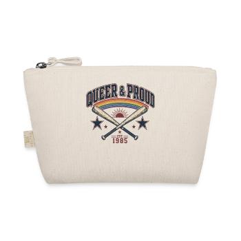Queer & Proud Baseball T-Shirt Vintage Pride Retro - Bio-Täschchen - Natur - Vorne