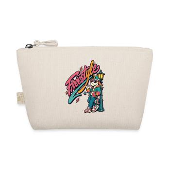 Einhorn Freestyle 80er - Bio-Täschchen - Natur - Vorne
