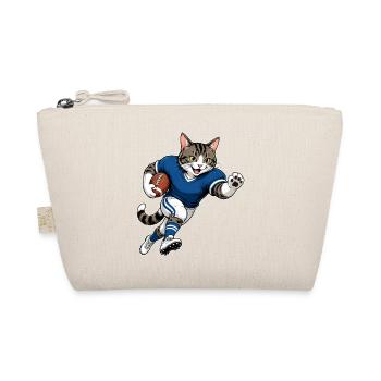 Football Katze – American Football Cat - Bio-Täschchen - Natur - Vorne