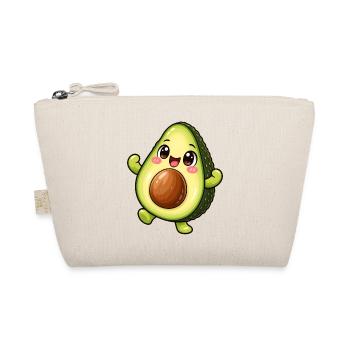 Avocado Kawaii Style – Süßes Fruchtmotiv - Bio-Täschchen - Natur - Vorne