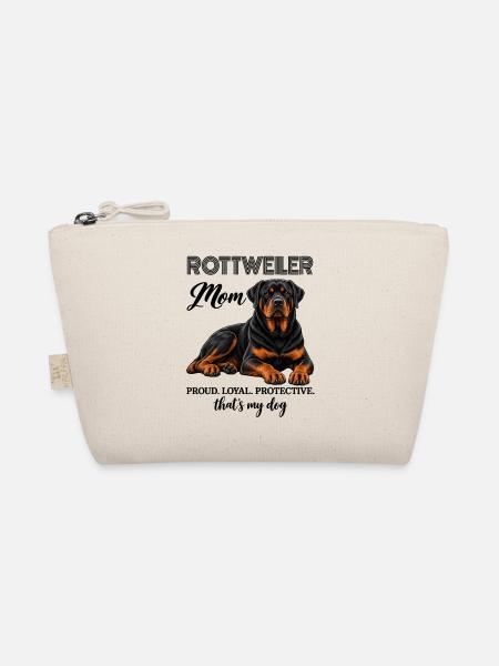 Rottweiler Mom Proud Loyal Protective - Bio-Täschchen - Natur