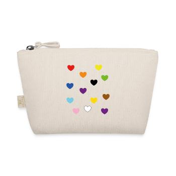 Rainbow Hearts – Inklusive Pride-Farben - Bio-Täschchen - Natur - Vorne