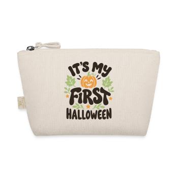 Es ist mein erstes süßes Halloween-Kürbisbaby - Bio-Täschchen - Natur - Vorne