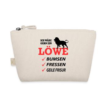 Löwe Geil Fressen Sprüche Lustig Geile Frisur - Bio-Täschchen - Natur - Vorne
