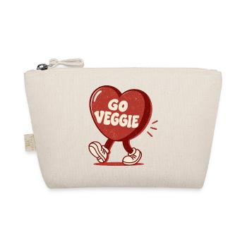 Go Veggie Retro Heart - Bio-Täschchen - Natur - Vorne