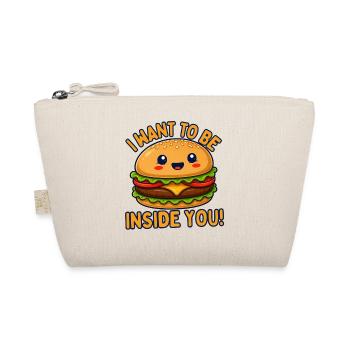 Süßer Burger Cartoon mit Spruch - Bio-Täschchen - Natur - Vorne