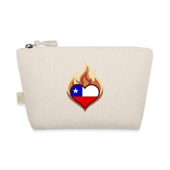 Flammenherz Chile Flagge - Bio-Täschchen - Natur - Vorne