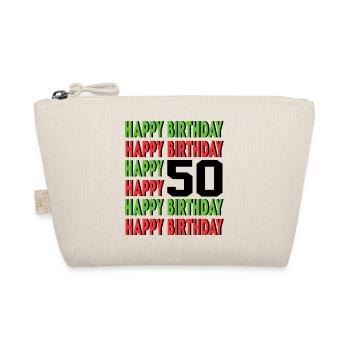 Happy Birthday 50 Jahre Geburtstag Alter Sprüche - Bio-Täschchen - Natur - Vorne