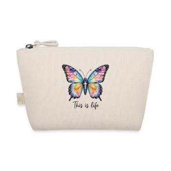 Schmetterling Kreuz Christlicher Spruch - Bio-Täschchen - Natur - Vorne