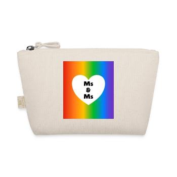 Frau & Frau Pride Heart on Rainbow – lesbische Hochzeit - Bio-Täschchen - Natur - Vorne