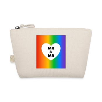 Gleichgeschlechtliche Ehe: Zwei Ehemänner Rainbow - Bio-Täschchen - Natur - Vorne