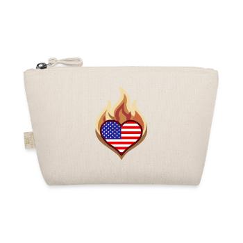 Flammenherz USA Flagge - Bio-Täschchen - Natur - Vorne