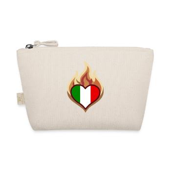 Flammenherz Italienflagge - Bio-Täschchen - Natur - Vorne