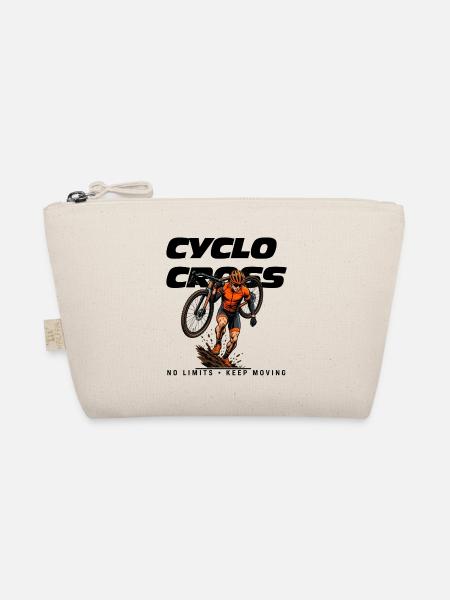 Cyclocross No Limits - Keep Moving Fahrrad T-Shirt - Bio-Täschchen - Natur